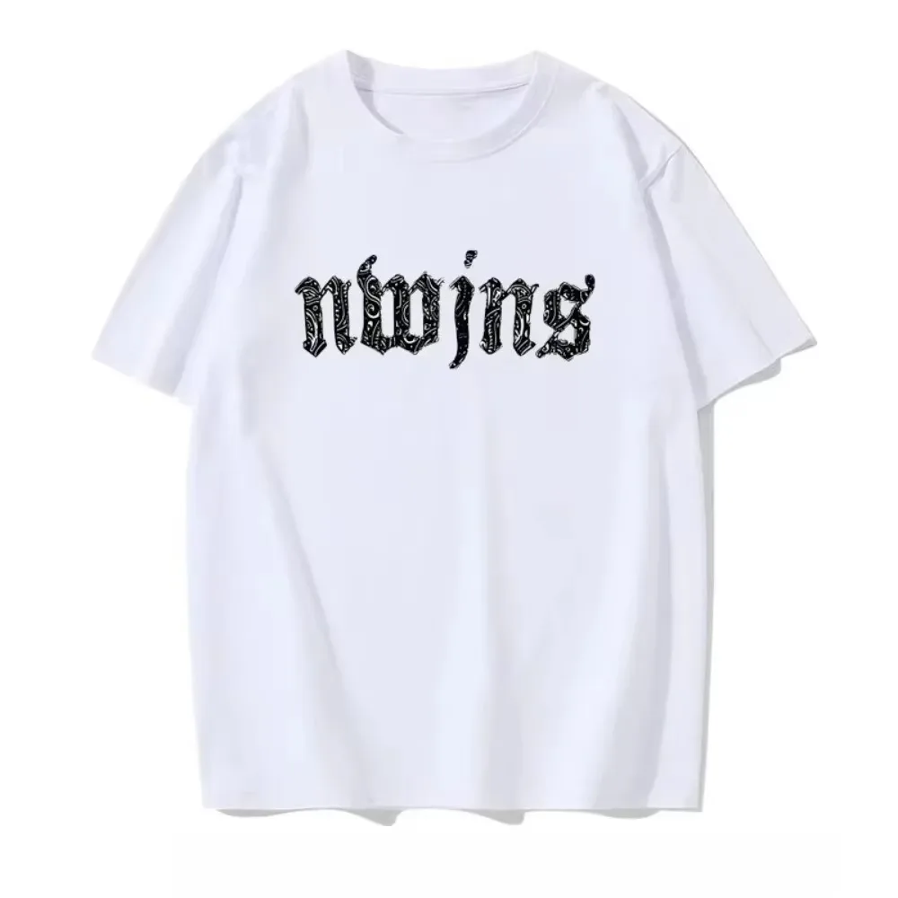 2026 new Gothic Ornament Letter Graphic Men Tshirt Paisley Text White Tee