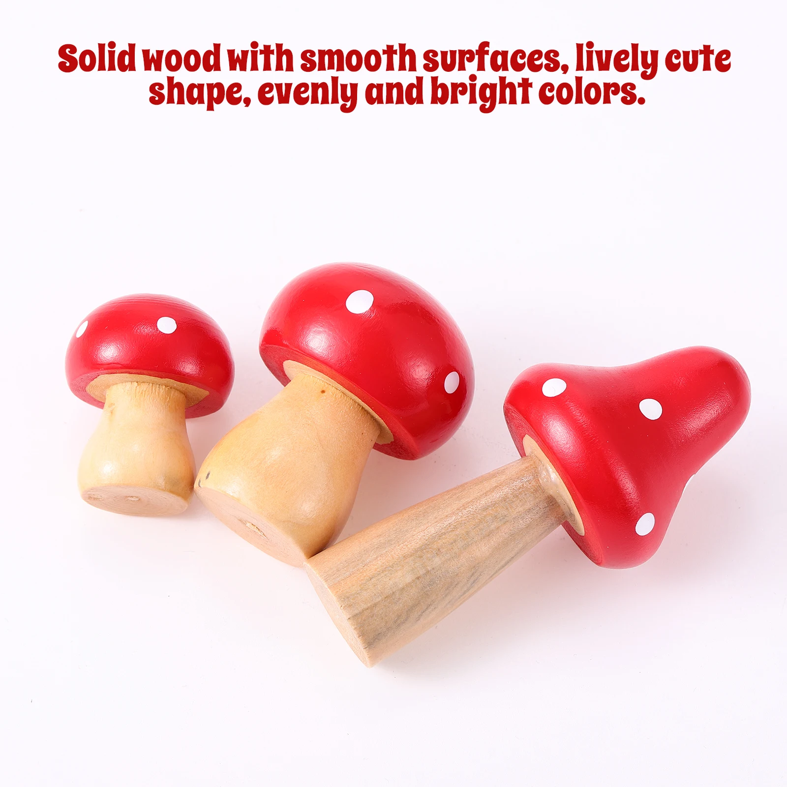 6pcs Simulation Mushroom Decorations High Quality Wood Fairy Scene Adornment Mini Craft