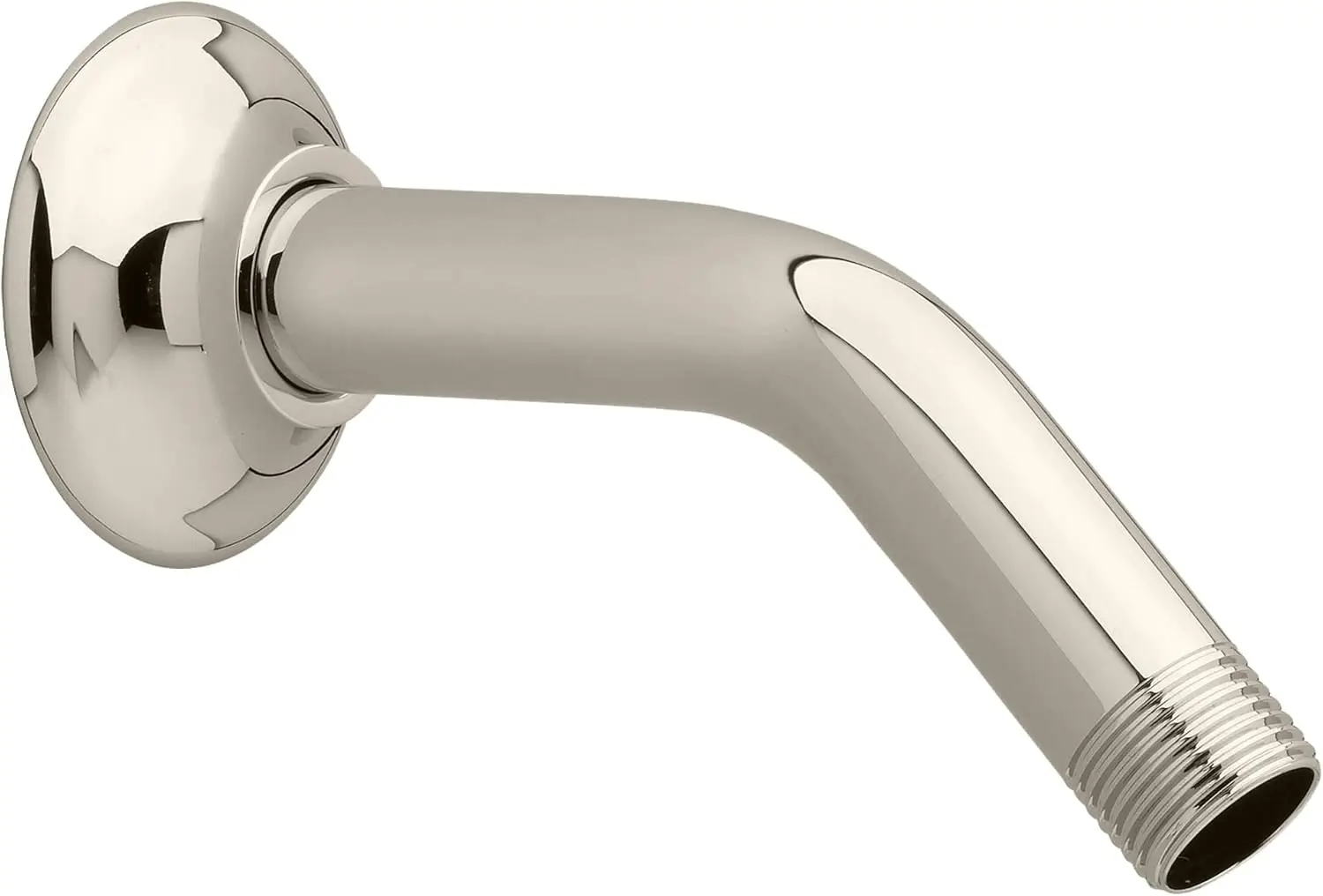 

12" Wall Mount Shower Arm & Flange, Right Angle Bend, Polished Nickel