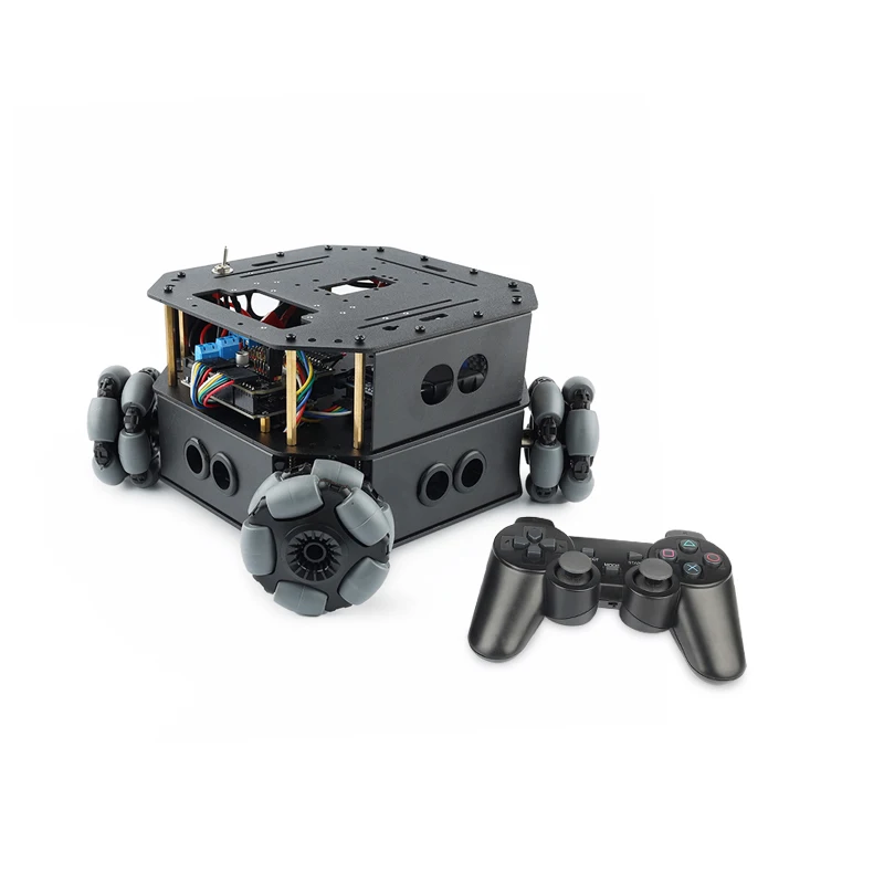 4WD Omnidirection Wheel Robot Car Chassis 5 Dof Robot Arm Obstacle Avoidance RC Car for Arduino Ps2 Programmmable Robot DIY Kit