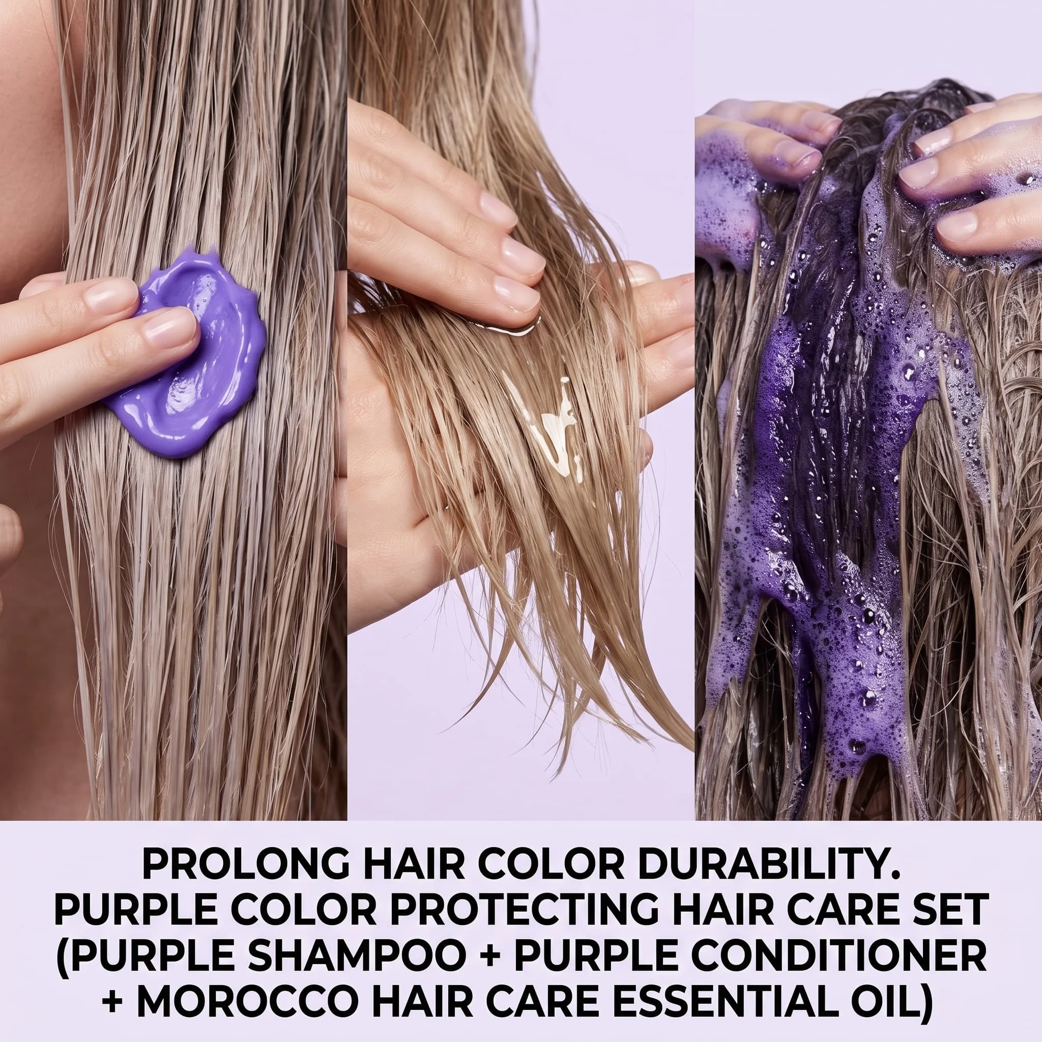 Purple Shampoo Set With Condit - Hair Care Hair Serum ulasan dan harga