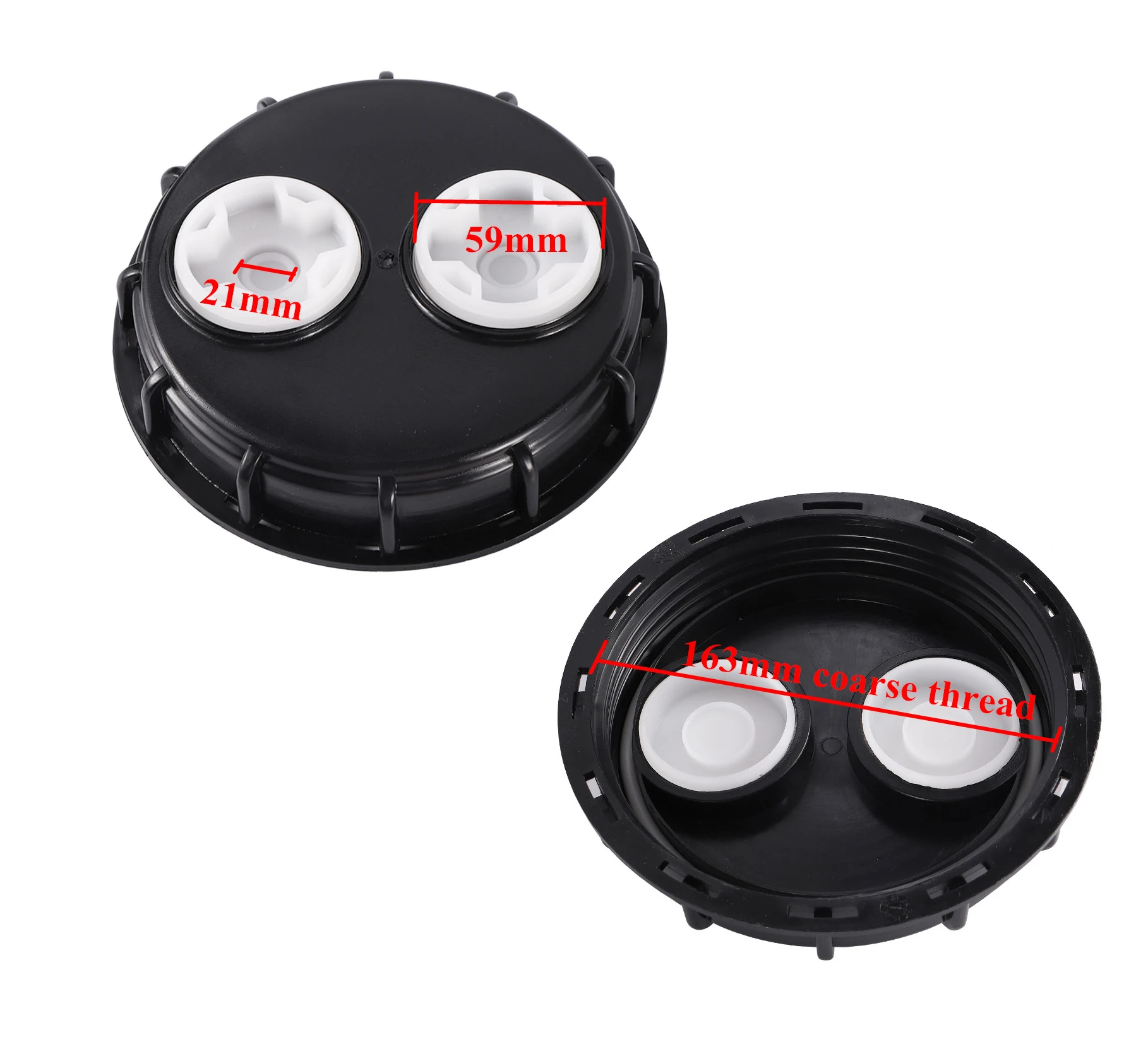 16.3Cm IBC Ton Barrel Cover Cap With Gasket With Venting Ton Barrel Plastic Cover Double Hole Tote Tank Lid Breath Cover Fitting