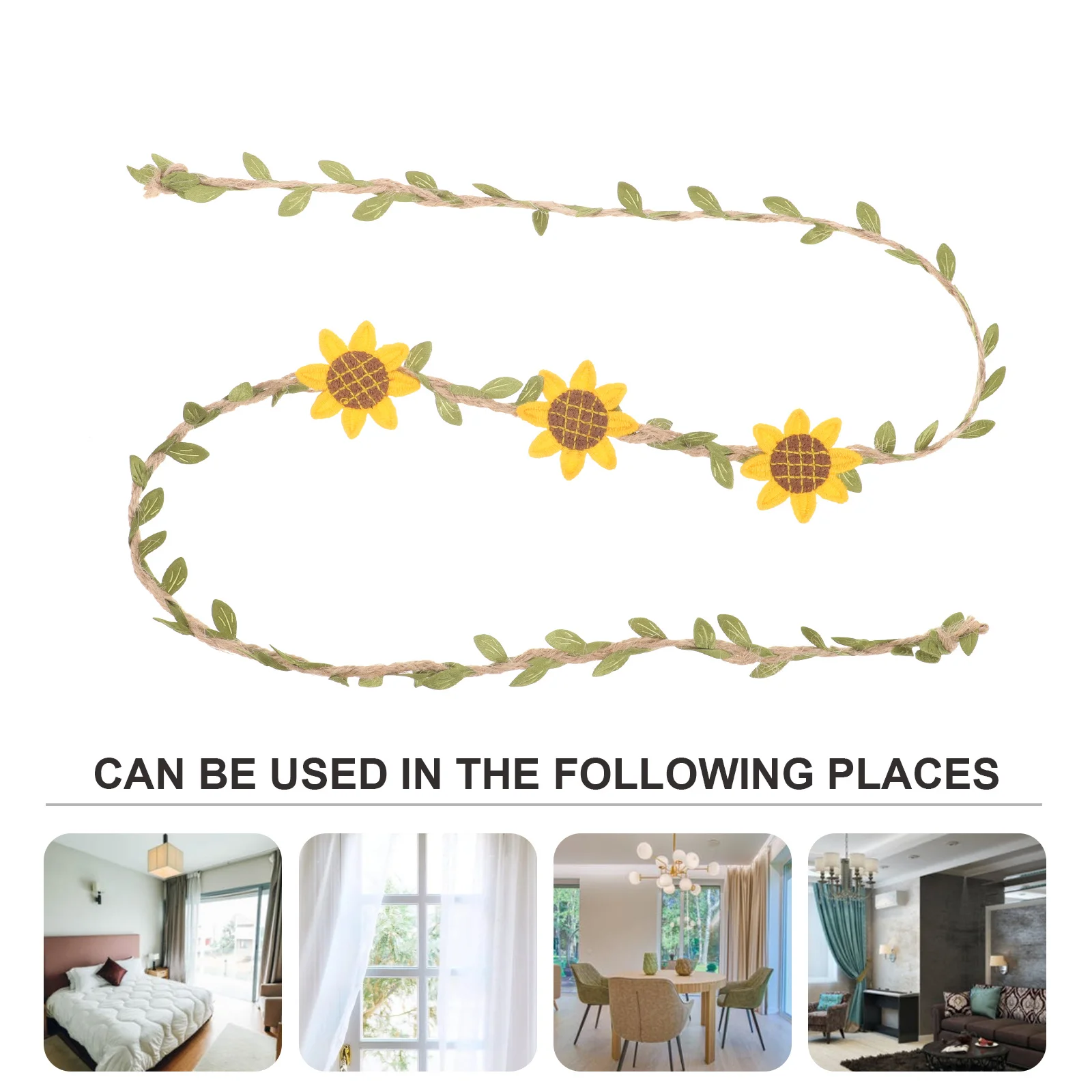 

Curtain Buckle Jute Rope Solid Sturdy Holdback Green Color Scheme Versatile Home Curtain Accessories Tie Backs for Curtains