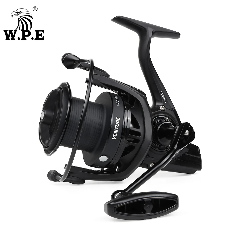 W.P.E VT Carp Fishing Reel Spinning Reel 5000/7000/8500/9000 7+1 Ball Bearings 4.6:1 Gear Ratio Feeder Carp Fishing Tackle Pesca