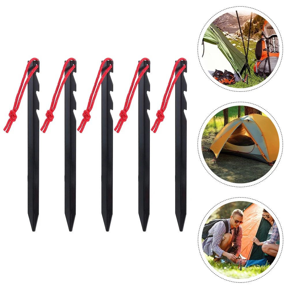 

5 Pcs Outdoor Tent Pegs Travel Camping Accessories Aluminum Alloy Ground Stakes Accessory