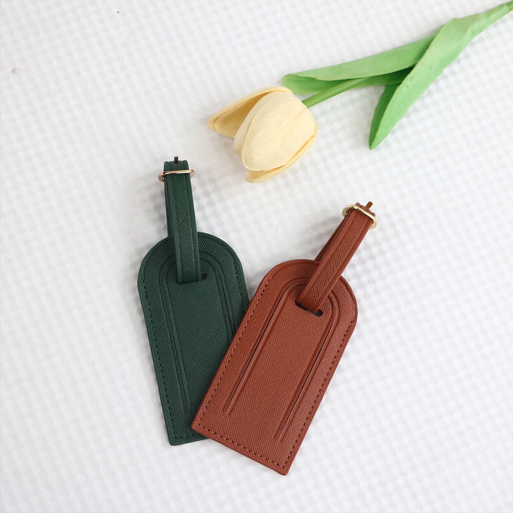 Personalisierte PU-Leder-Gepäckanhänger mit Anti-Verlust-Funktion, Gepäcketiketten für Geschäftsreisen und Flughafenreisen, Gepäcketiketten-Zubehör – Detail 9