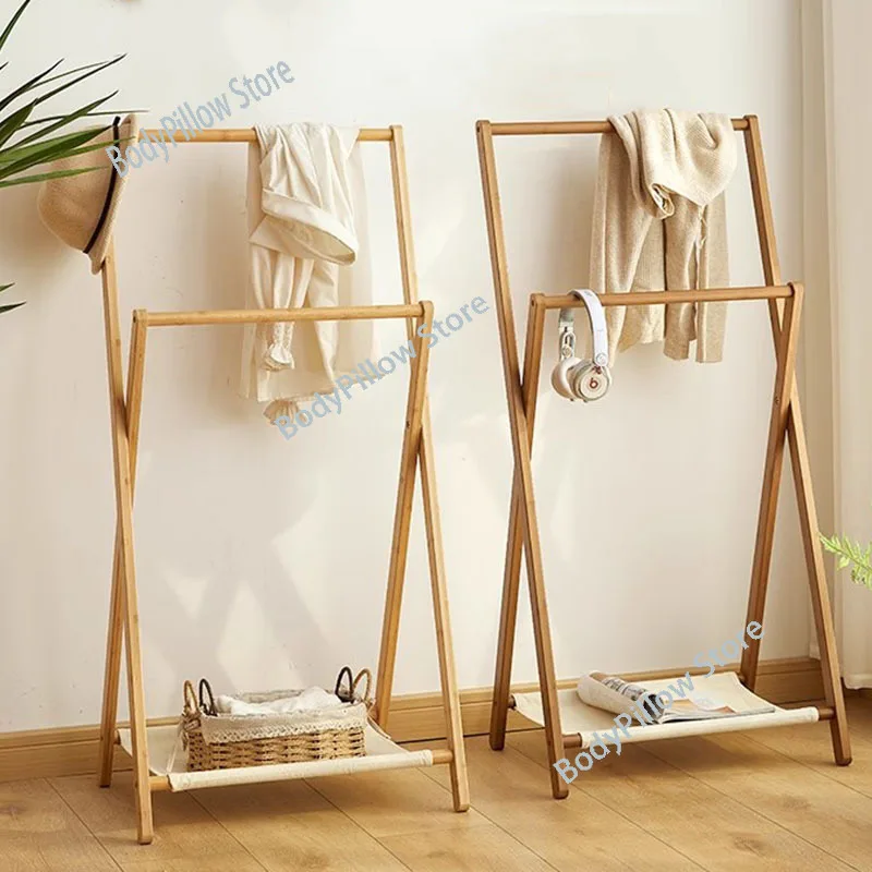 Garment Bedroom Coat Racks Hotel Evening Dress Floor Bag Hanging Nordic Folding   Display Arara De Roupa Home Furniture