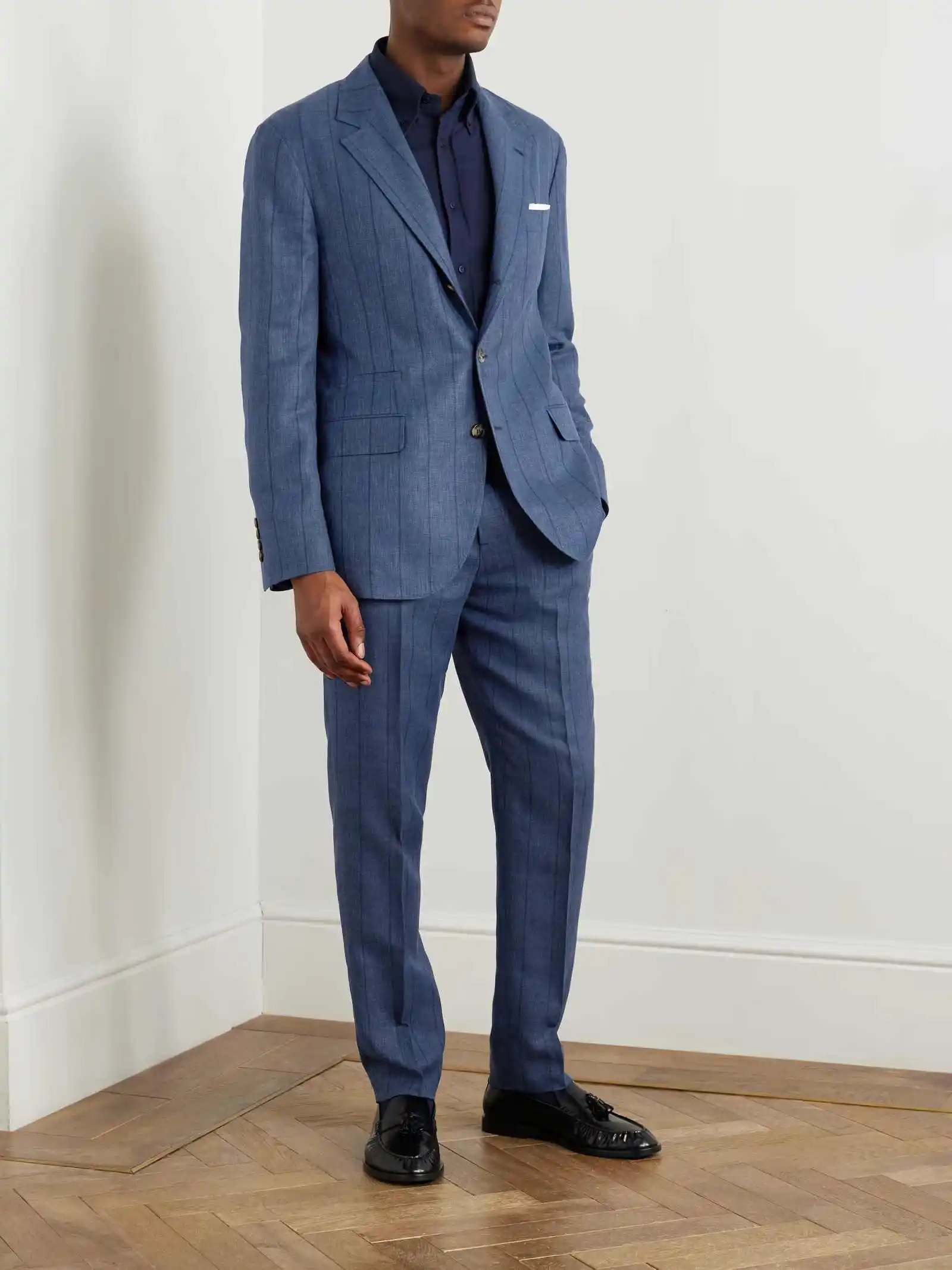 Modern Stripe Men Suits 2 Piece Set Jacket Pants Daily Commute Streetwear Blazer Casual Occasion Office Customized