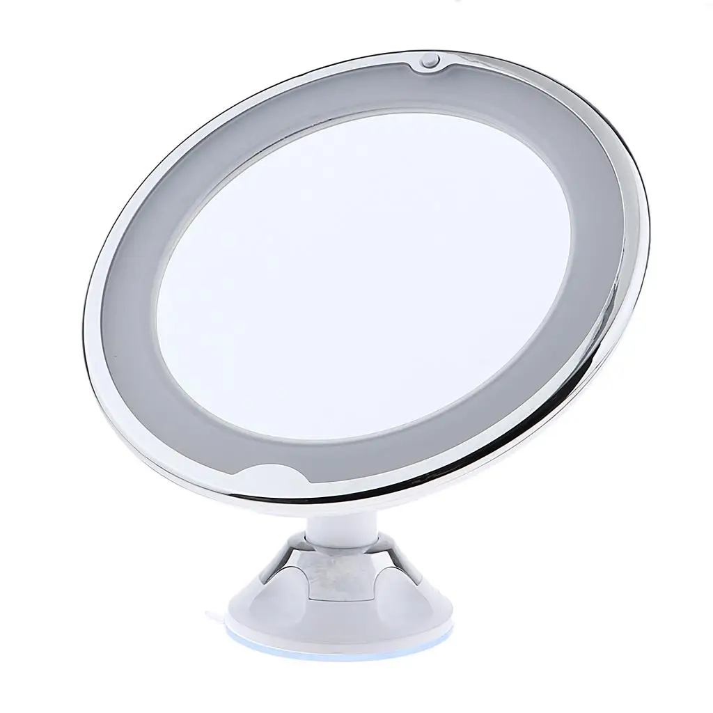 Fogless 10X Magnifying Bathroom Wall Mount Swivel LED Makeup Shaving Mirror