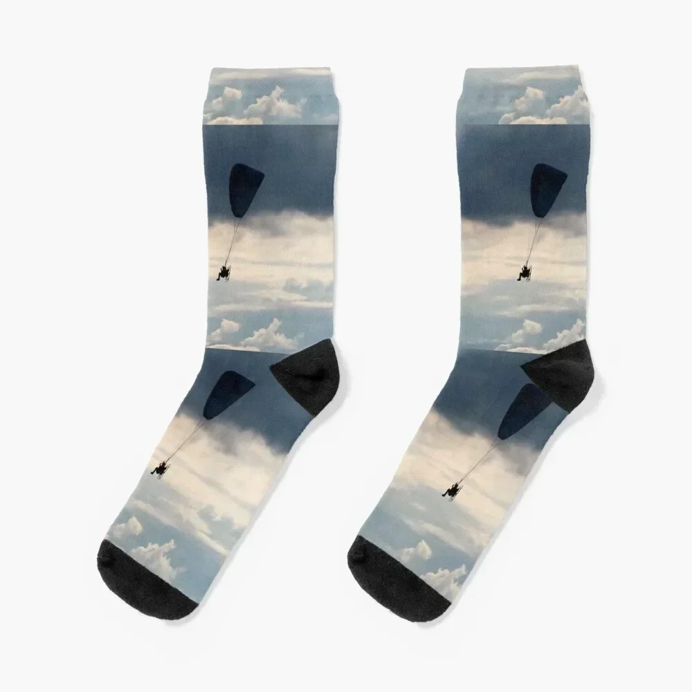 

Powered Paraglider Flying in the Stormy Clouds Socks New year's sport funny sock Socks Men's Women's