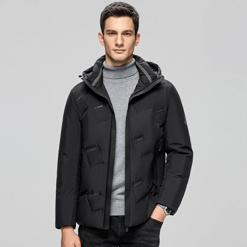 Manteau en duvet de canard blanc pour homme, streetwear décontracté, haut slim, impression de lettres, reste au chaud en hiver, tout match, tendance de la mode, nouveau