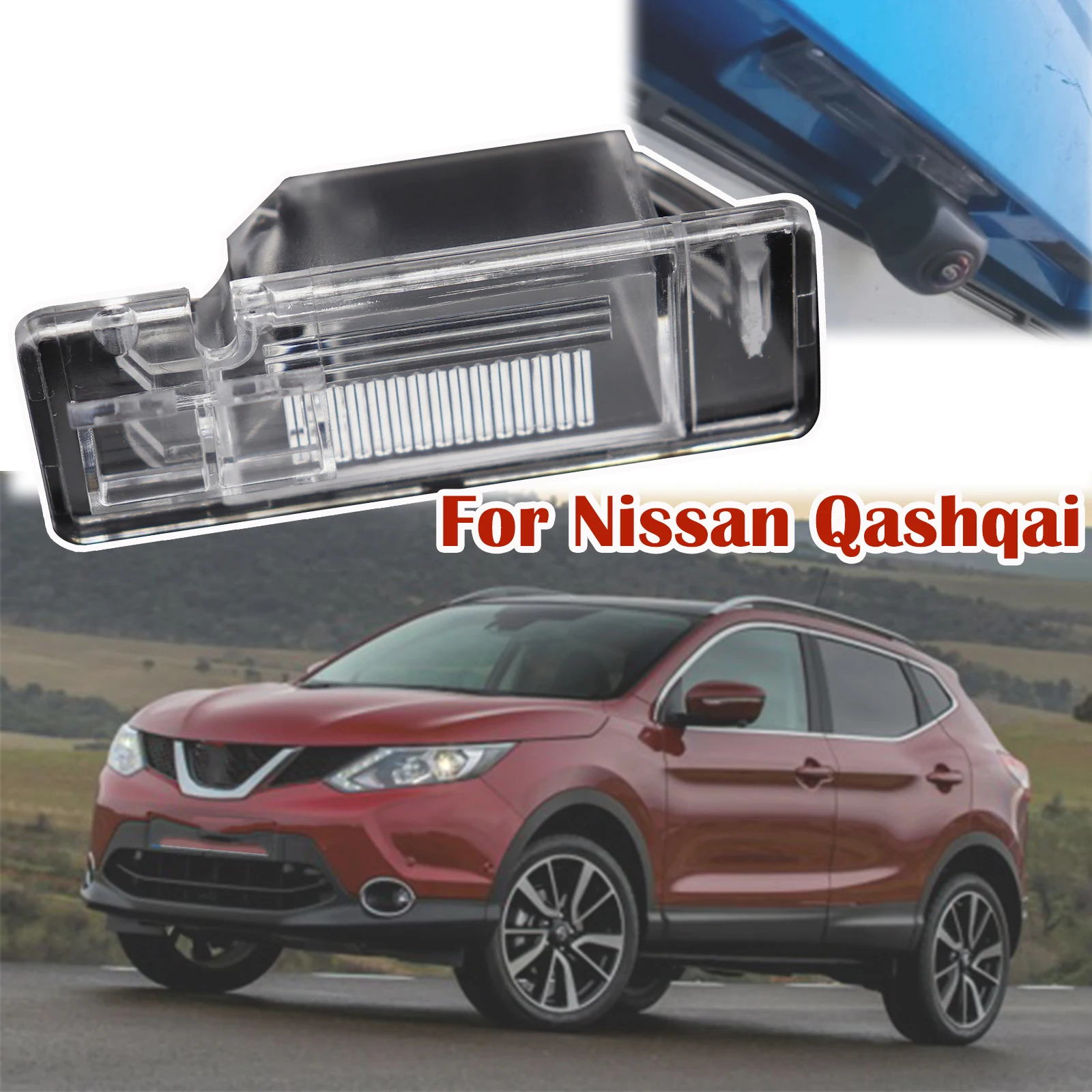 For Nissan Qashqai J10 J11 Dualis 2006 - 2019 Car Rear View Camera Bracket Cover Case Housing License Light Stand Accessories