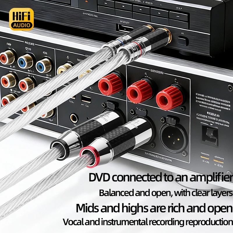 HiFi RCA to XLR Interconnect Audio Cable for Amplifier CD Player OCC Silver Plated With 2RCA Male to 2XLR Male/Female Cord