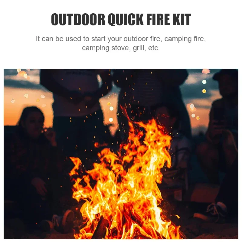 Magnesium Rod Outdoor Camping Fire Starter Kit with Pine Kindling Portable Iron Box Survival Ignition Tool view 6