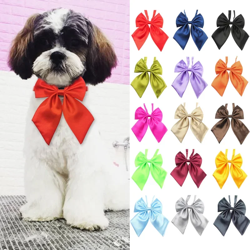 Wholesale Mix Colors Pet Cat Dog Bow Tie Puppy Grooming Products Adjustable Dog Bows Neck Tie Accessories For Dogs Pet Supplies