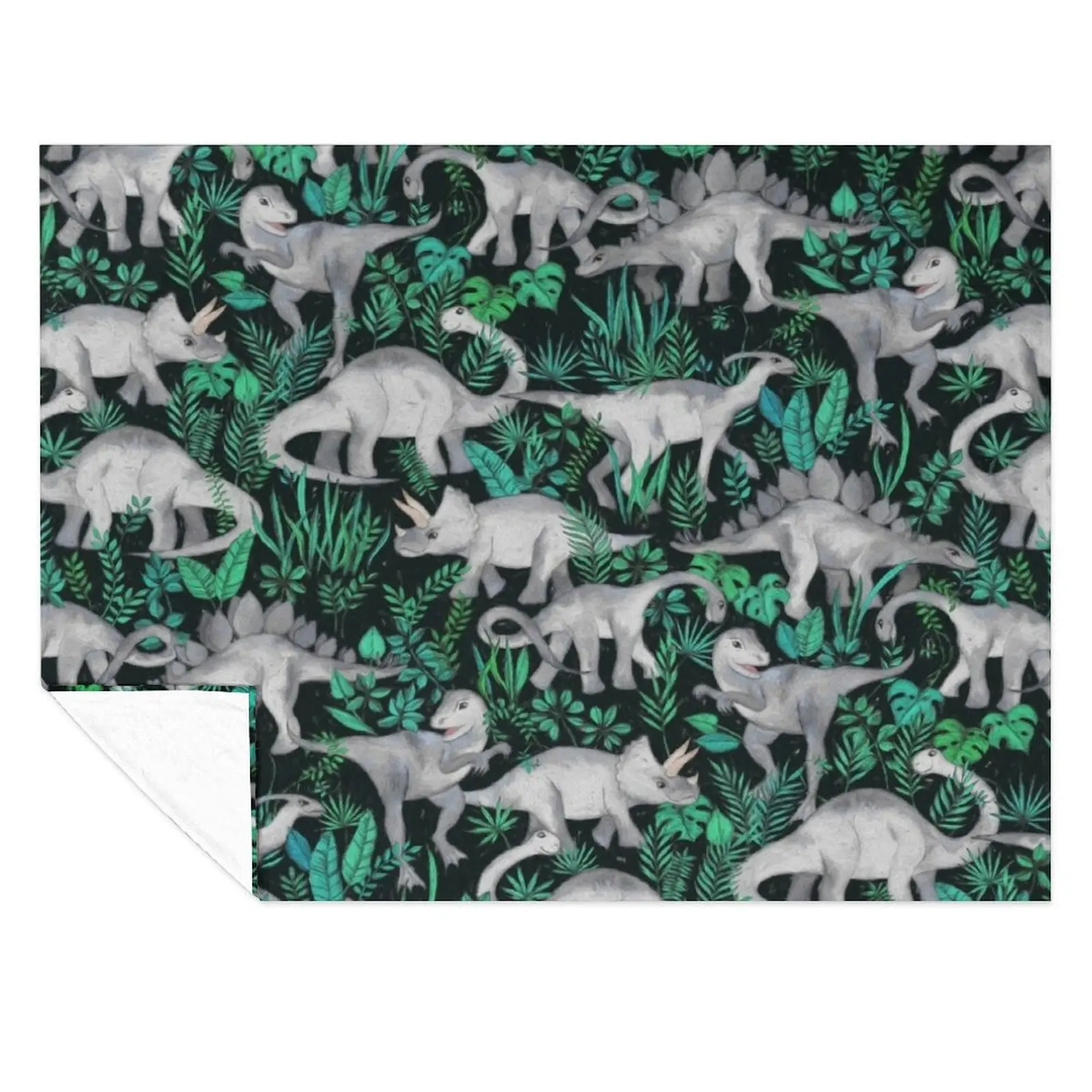

Dinosaur Jungle Throw Blanket Soft Beds Decorative Sofas Multi-Purpose Baby Blankets