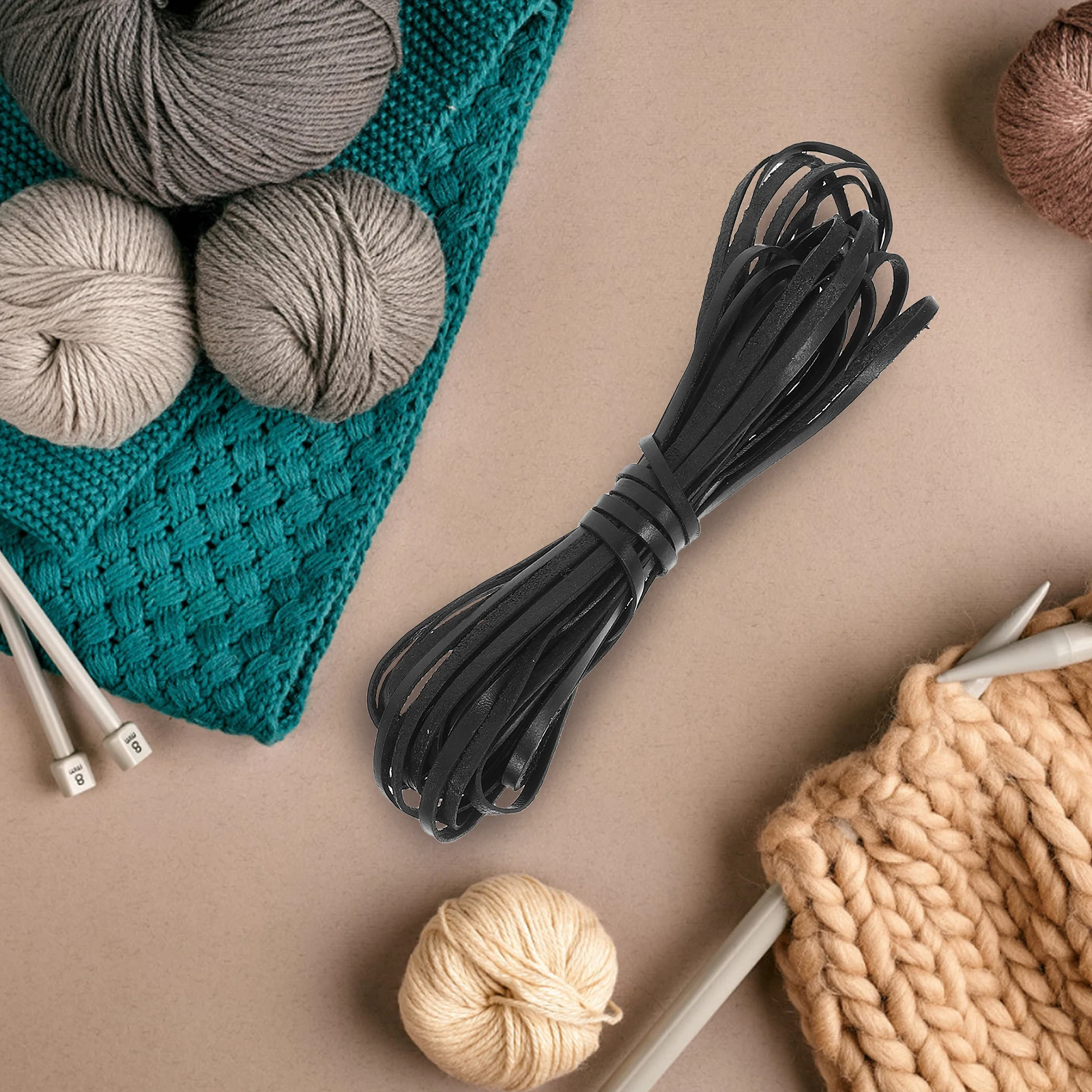 

Braided Rope Necklace Cords Pendants Cowhide Thread Wide Flat Sturdy Material Crafting Supplies Hand Weaving Projects