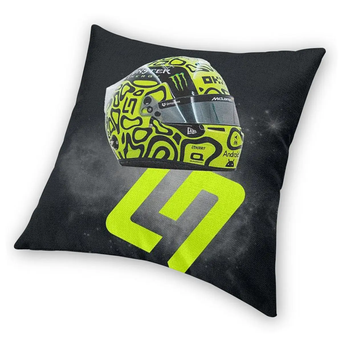 غطاء وسادة مربع من Lando Norris غطاء وسادة من البوليستر بسحاب ديكور مريح لغرفة المعيشة المنزلية