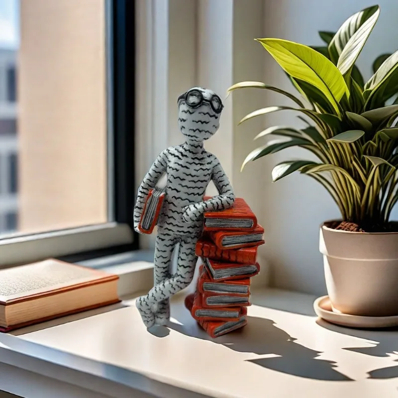 

Exquisite Modern Minimalist Resin Reader Statues - Creative Home Decor Handmade 3D Anime Figurines Unique Desk Accessories