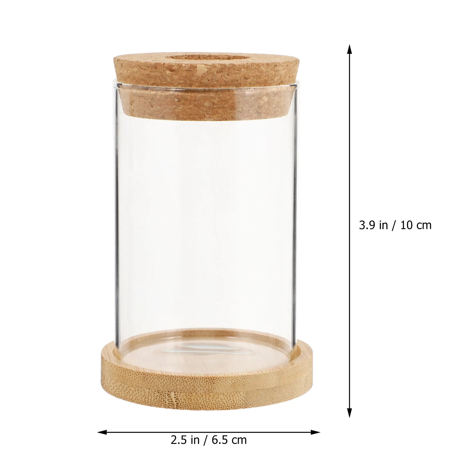 

2pcs Glass Hydroponics Vase With Wood Base Desktop Home Decoration Terrarium For Plants Garden Decorative Vase