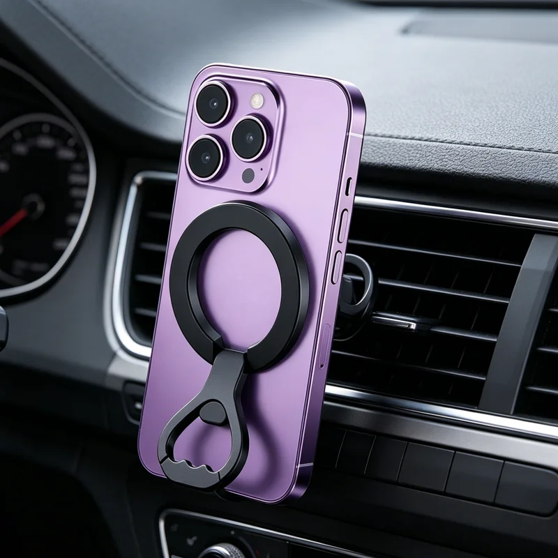 

Magnetic Car Phone Finger Ring Holder Stand Strong Magnet Bracket Bottle Opener For Magsafe iPhone 17 16 15 14 13 12 Pro Max
