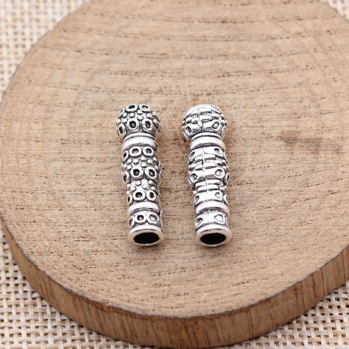 10pcs 23x7.1mm 2 Colors Antique Silver Color Antique Bronze Color Islam Imam Prayer Beads Alloy Jewelry Findings