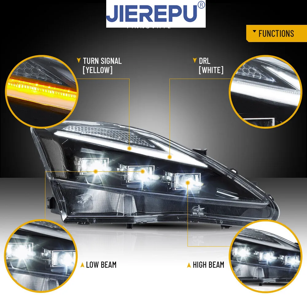 

1 пара указателей поворота для Lexus IS250 350 ISF 2006-2013, светодиодные прозрачные фары и задние фонари SMOKED