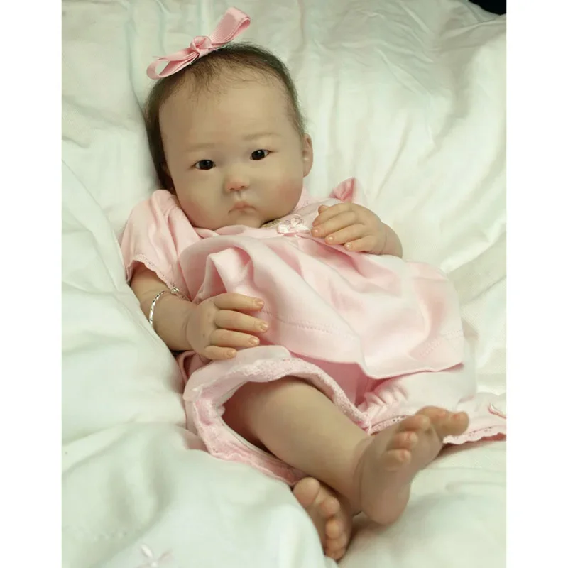 

20inch Unfinished Unpainted Reborn Doll Kit An Ming Asian Baby Cute DIY Doll Parts