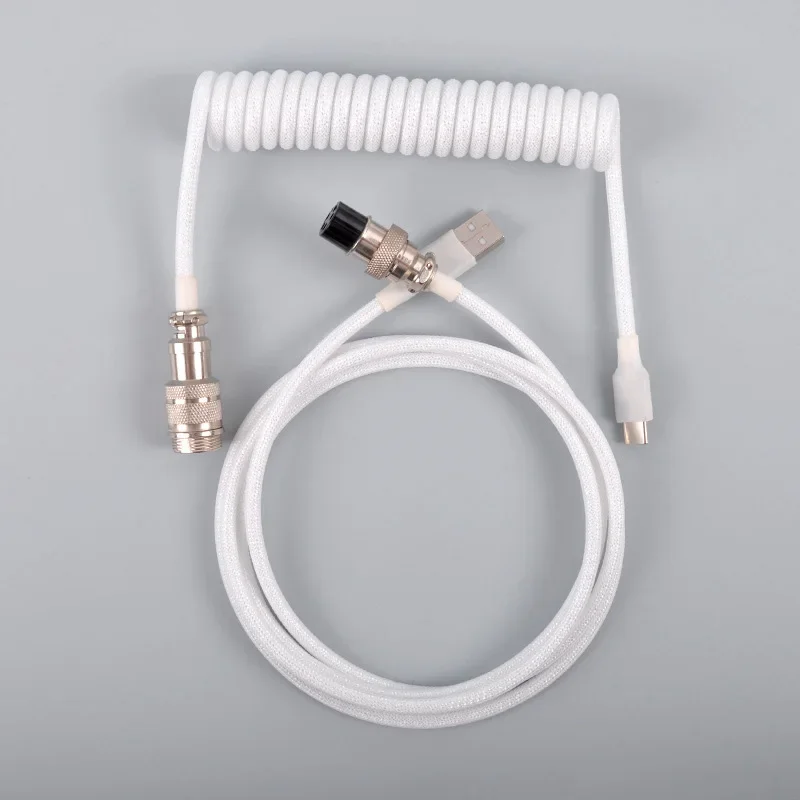 High-quality Type C USB Detachable Spiral Coil Cable For Aviator Desktop PC Spring Cable Mechanical Keyboard Cable