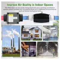 Boîtier de filtre en ligne 3 couches HEPA et charbon actif pour conduits CVC et ventilateurs en ligne, support de montage, purification de toute la maison 2