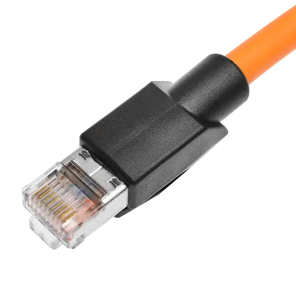 Alvin's Left Angle Cat6 Shielded Profinet Cable 60cm High Flex for PLC Robotics
