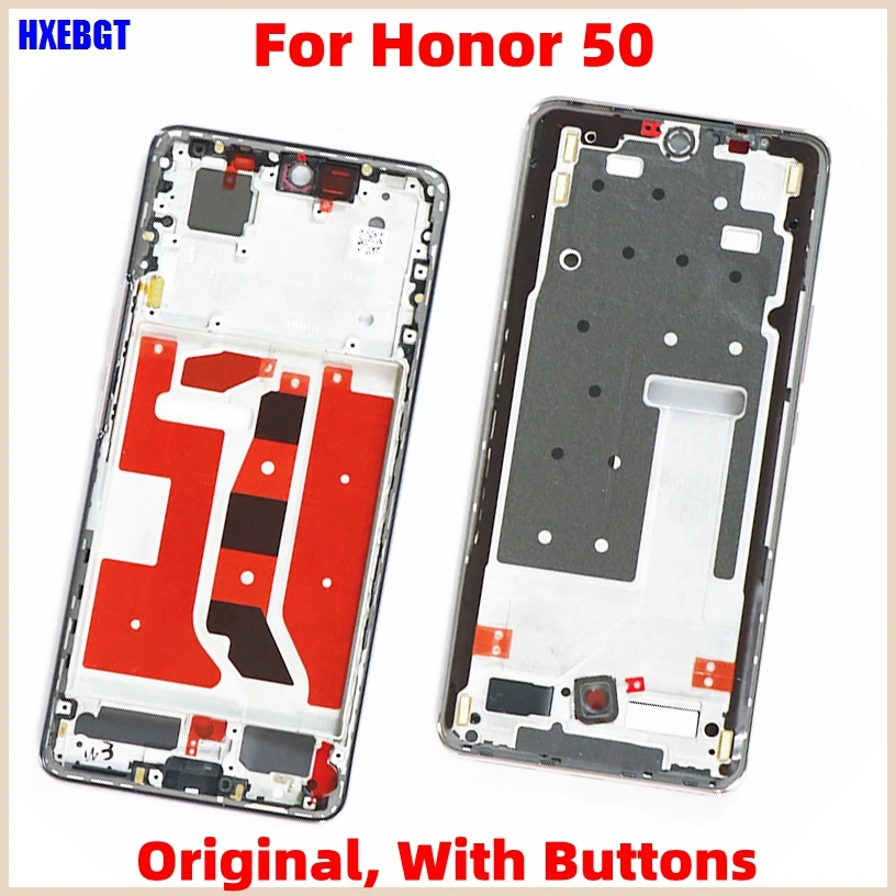 For Honor 50  LCD Front Frame Honor50 Housing Middle Frame Bezel Plate With Buttons  Smartphone Repair Parts