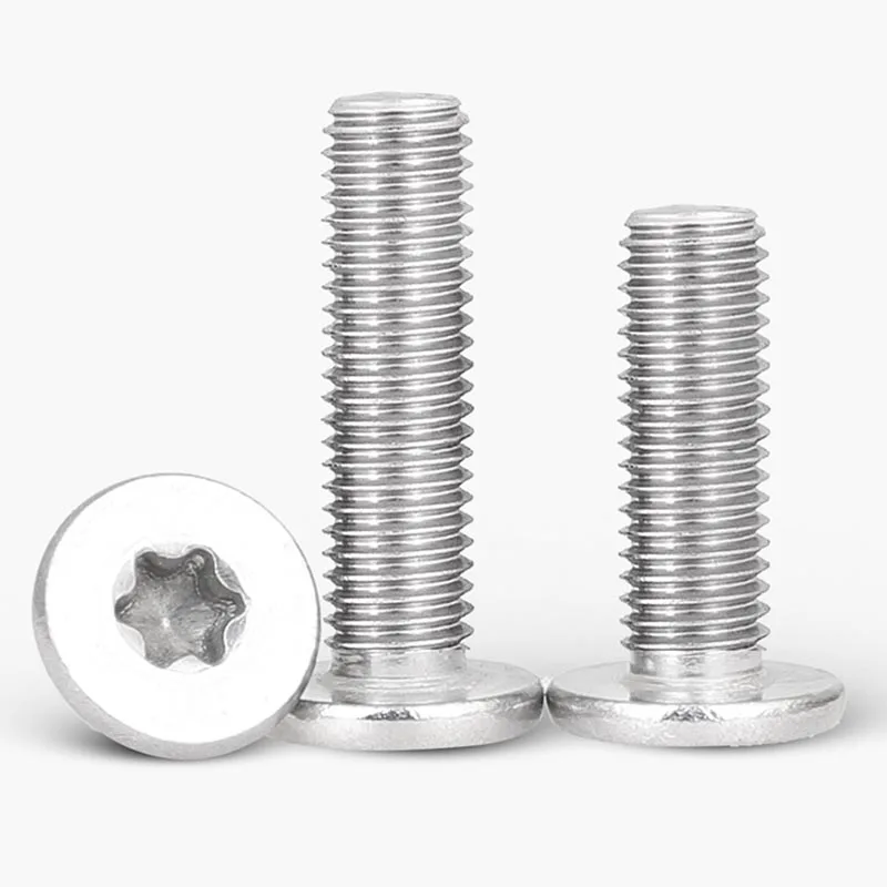 100pcs/lot 304 Stainless Steel CM Six-Lobe Torx Ultra Thin Super Low Flat Wafer Head Screw Bolt M1.6 M2 M2.5 M3 M4 M5 M6 M8