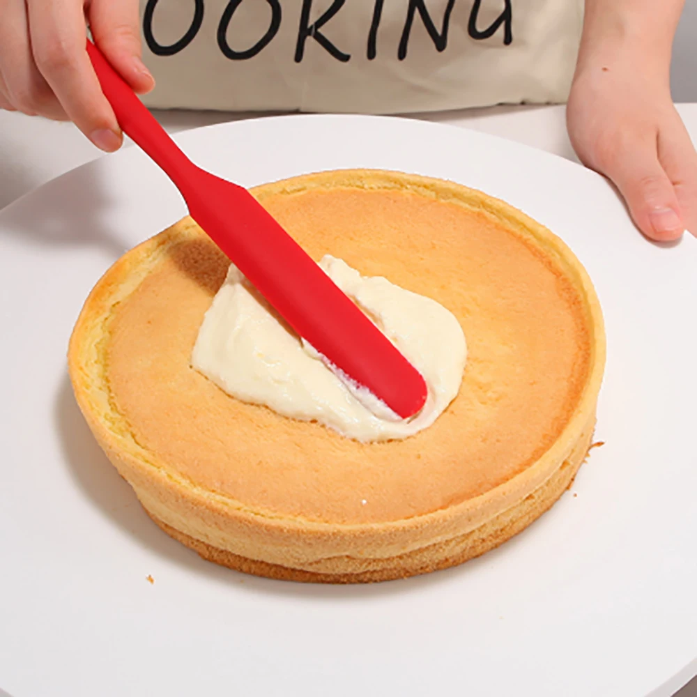 1Pcs Color All-in-one Long Silicone Scraper Cream Butter Silicone Kissing Knife Stirring Spatula Cake Baking Tool DIY view 5