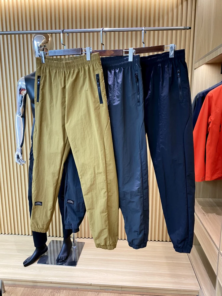 

Outdoor Functionali Cool Feeling Men's Retro Cuffed Casual Pants Elastic Waist Versatile Long Trousers Breathable Summer New