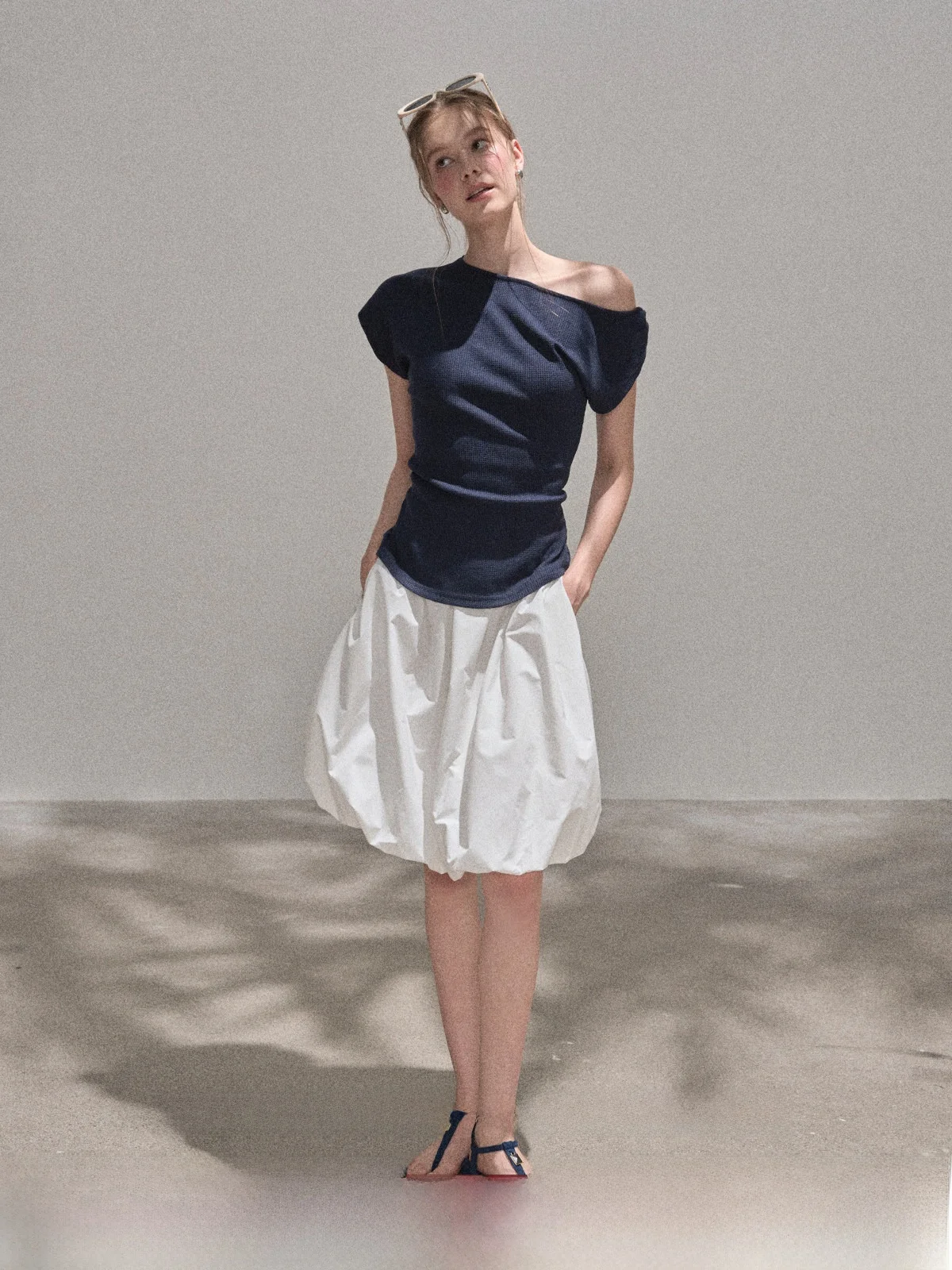 

White High Waist Puffy Flower Bud f Skirt Women's 2025 Summer Small Size Super Beautiful A-Line Skirt Commute Sle Casual...