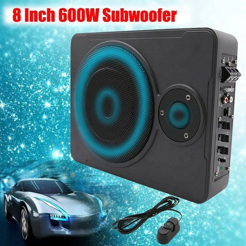 Car Audio Vehicle Mounted ultra-thin Under Seat Subwoofer 8 inch 10 inch with tweeter subwoofer 12V Volume Control Cable