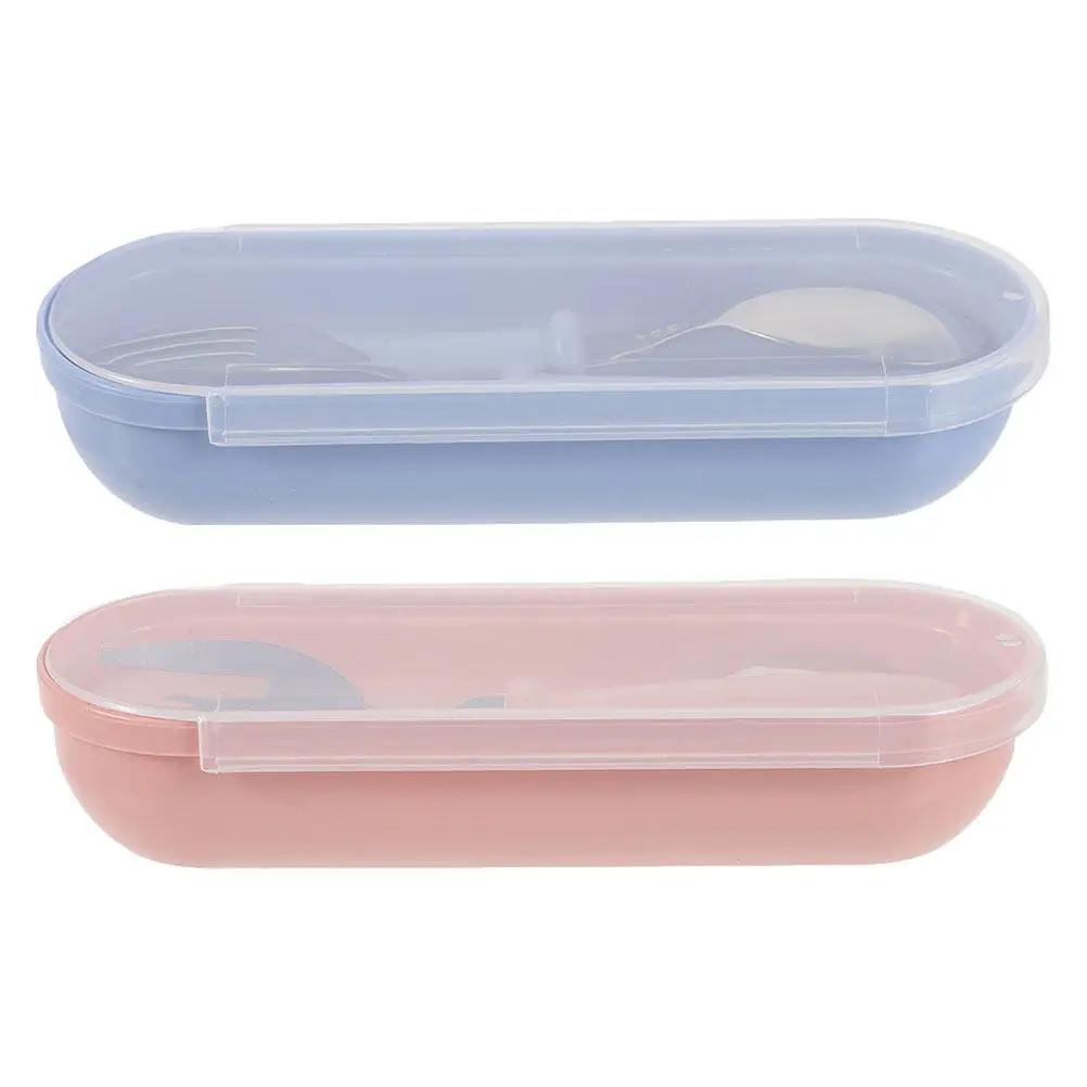

2Sets Toddler Utensils Stainless Steel Spoon Fork Set Plastic Handles Portable Kids Tableware Self Feeding Storage Box