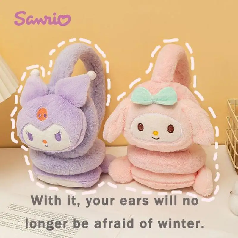 Sanrio Melody Cinnamoroll Plush Warmer Soft Earmuff Cute Winter Outdoor Cold Protection Earflap Kuromi Ear Cover Children Gift