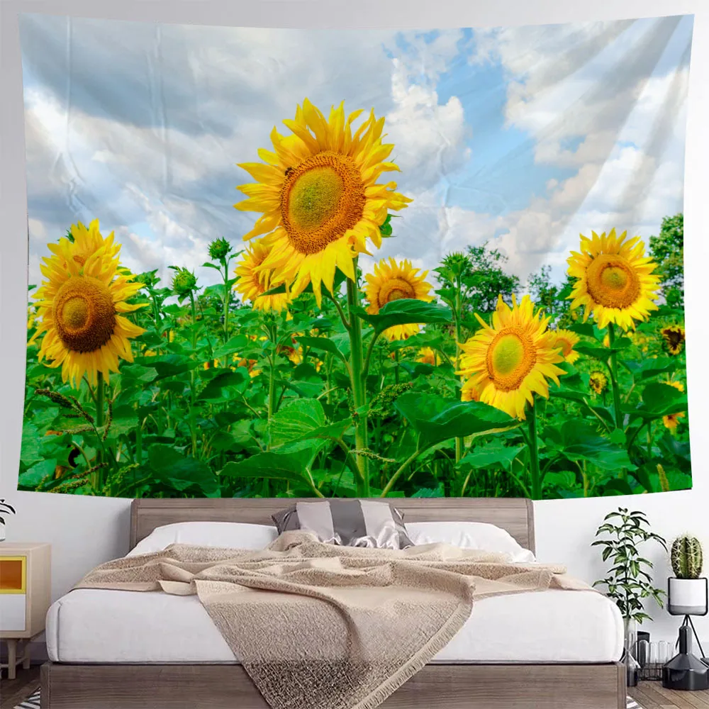 

Beautiful sunflower tapestry, home art poster, children's room decoration, living room and dormitory wall decoration blanket