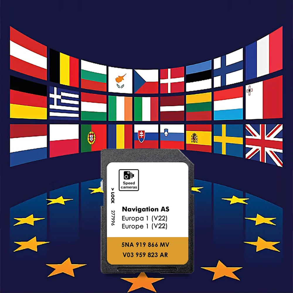 

Original for VW Navi Navigation Data V22 Europa AS Update SD Card for Discover Media 2025 with Free Anti Fog Flim