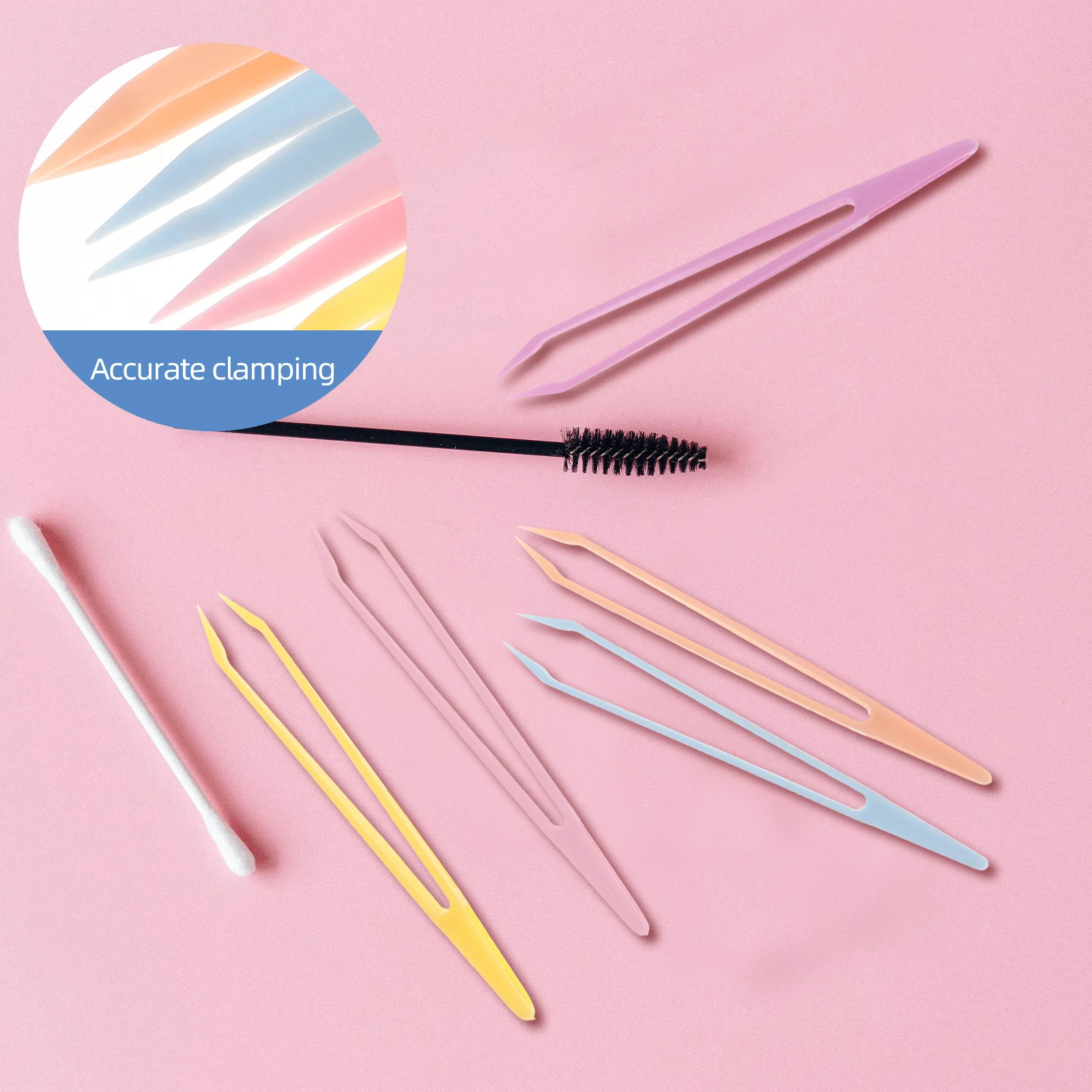 100 قطعة من البلاستيك لاش المشبك الملقط متعدد الاستخدام رمش قضيب الحاجب الملقط حزمة أدوات ماكياج #6