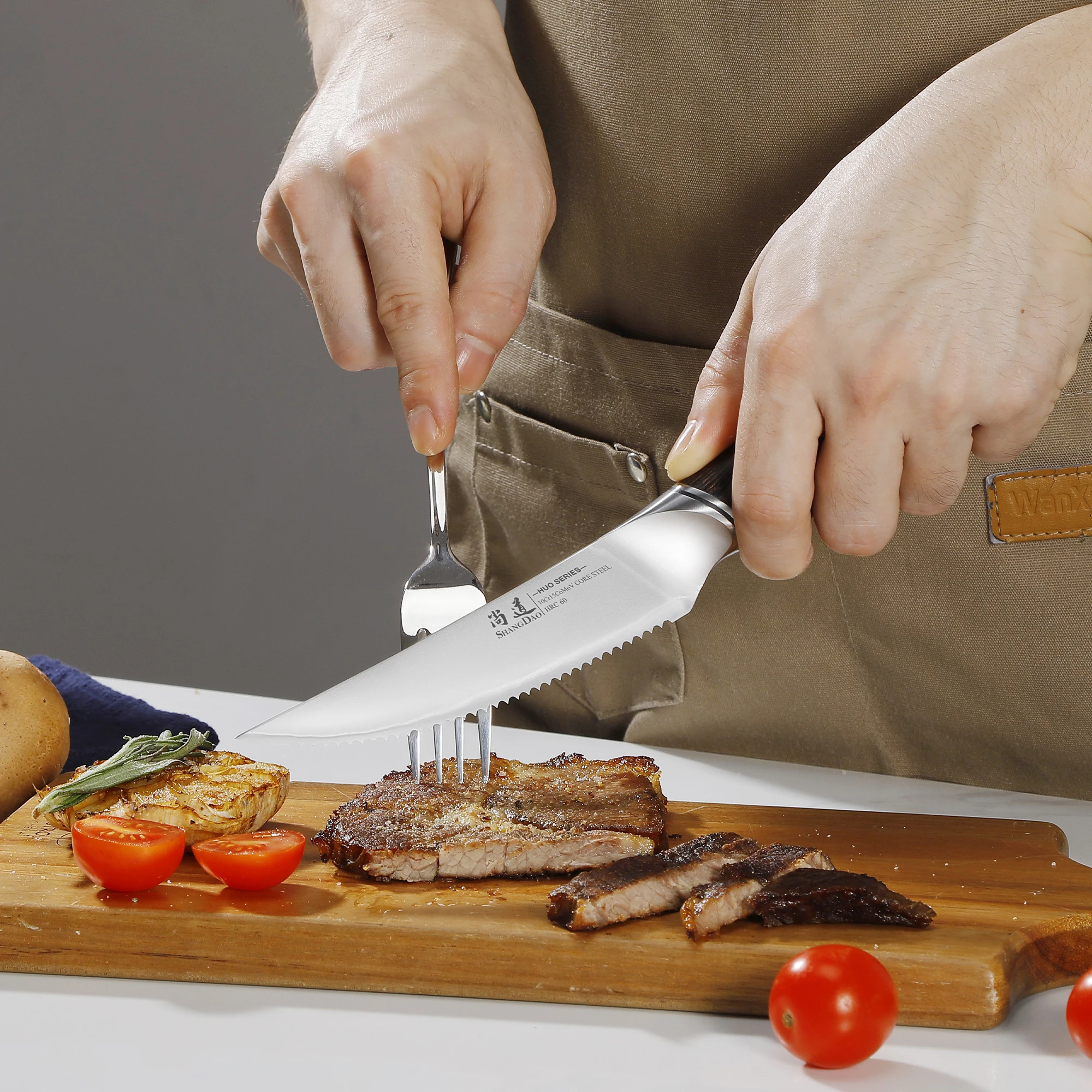 SHANGDAO Set of 6 Steak Knife ,High Carbon 10Cr15CoMoV Core  Steel with Pakkawood Handle & Professional 4.5 Inch Steak Knife - view 4