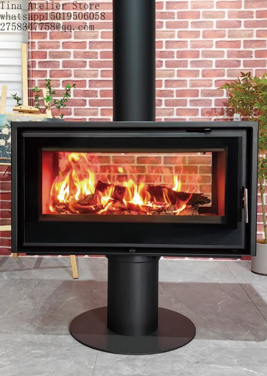 Cast Iron Fireplace Classic Design Modern Freestanding Wood-Burning Stove for Home Heaters Long-Lasting for Villas Firewood