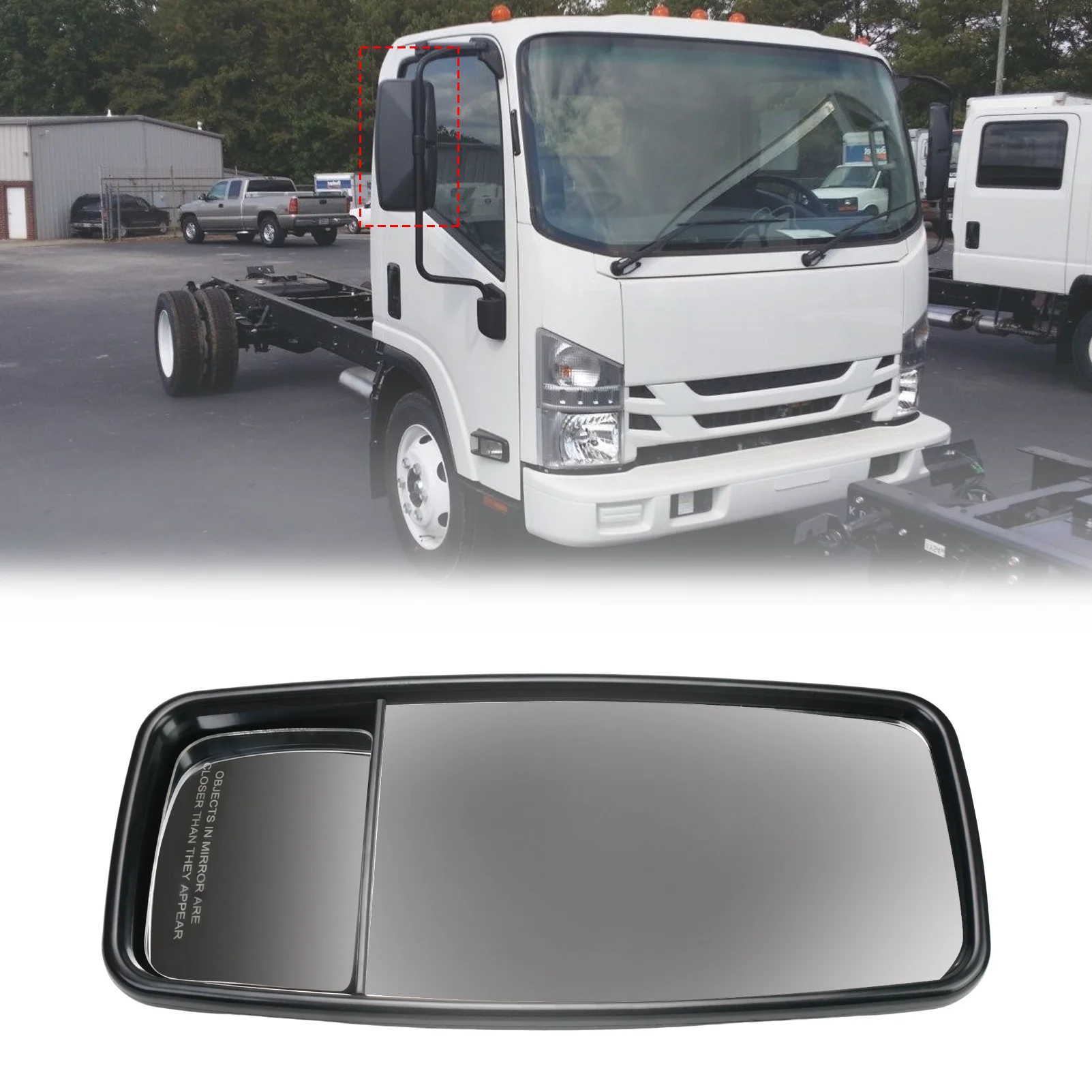 

8980493140 Passenger Side Outside View Mirror For ISUZU NPR NPR-HD NQR NRR GMC Chevrolet W3500 W4500 W5500 Truck 2008-2023