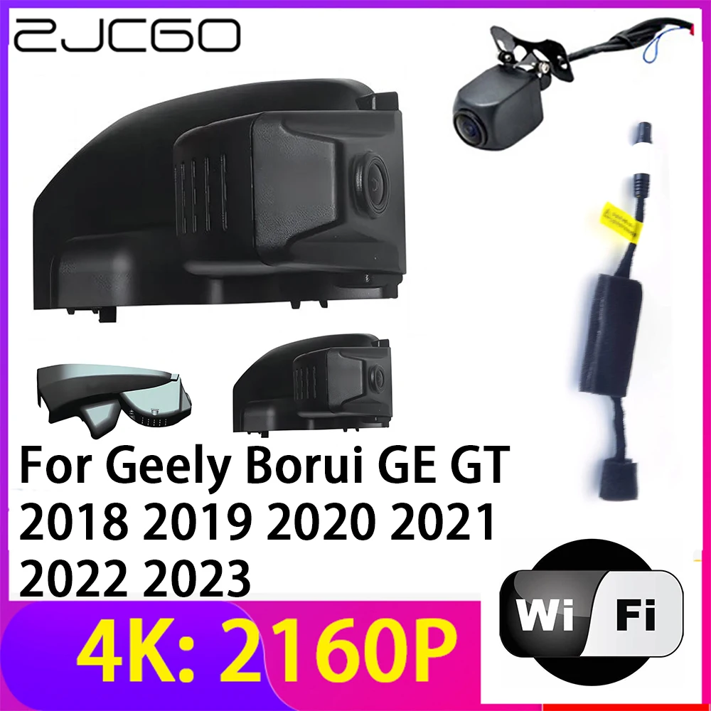 

ZJCGO 4K 2160P Dash Cam Car DVR Camera 2 Lens Recorder Wifi Night Vision for Geely Borui GE GT 2018 2019 2020 2021 2022 2023