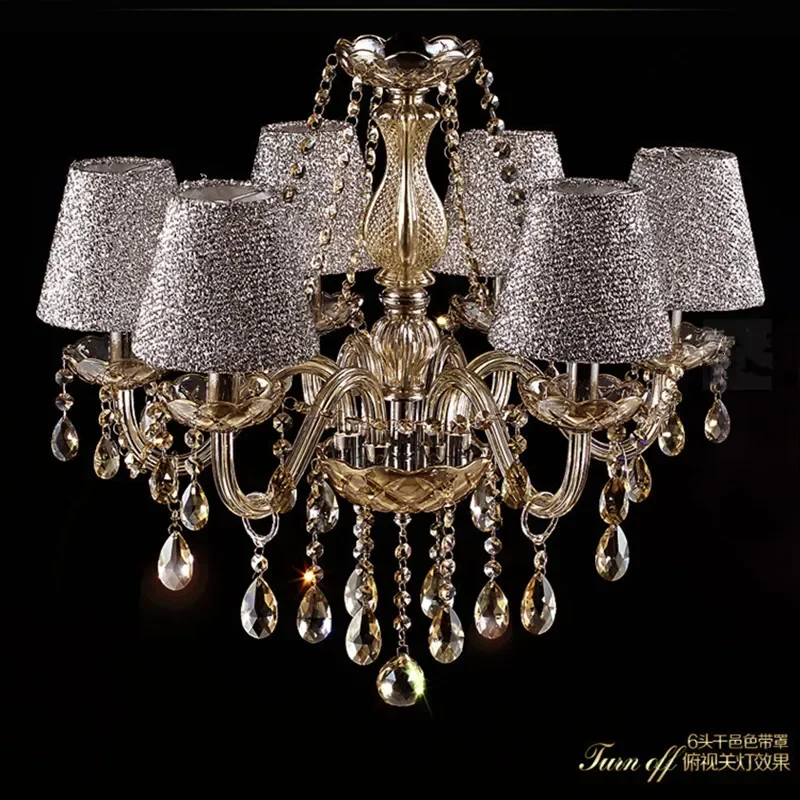 European style living room chandelier luster 6 arm diameter 58 cm bedroom  LED