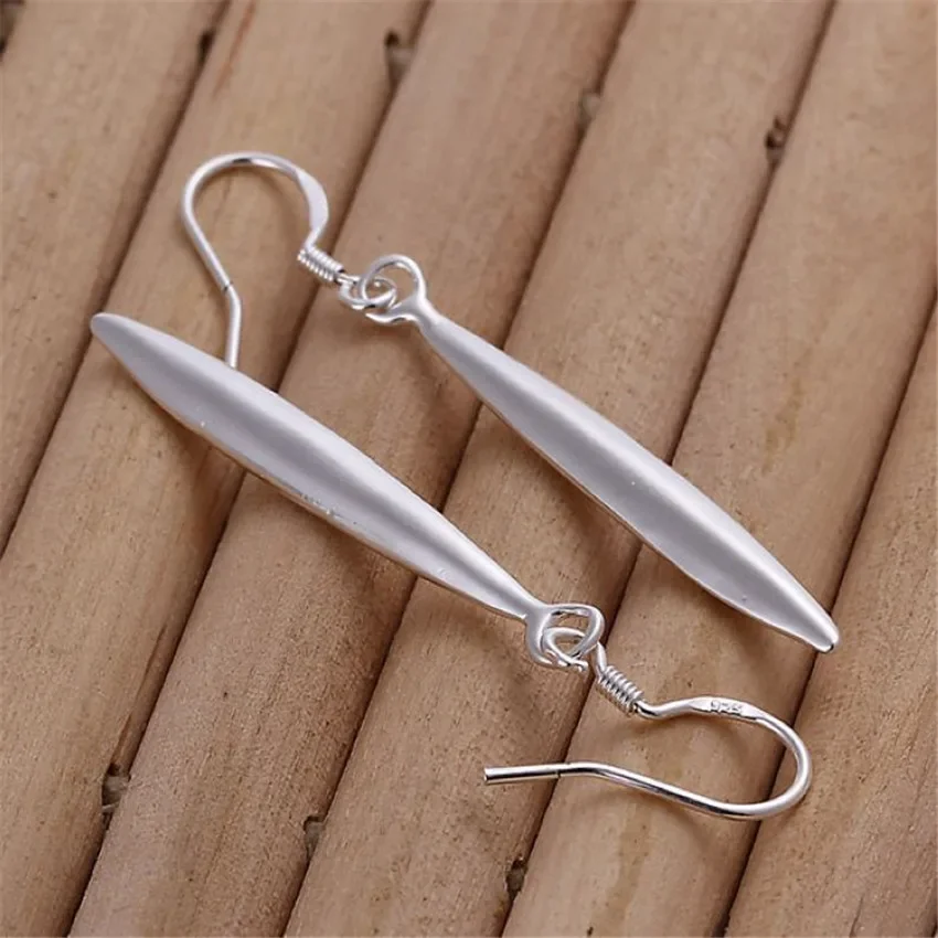 925 Sterling Silver women wedding Earring drop Jewelry needle style girl gift Cute Fashion Christmas couple  noble