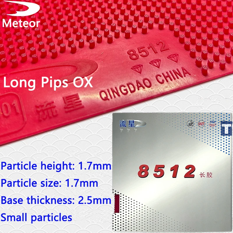

Meteor 8512 Diamond Model Long Pimples OX Table Tennis Rubber Small Particles High-End Ping Pong Rubber 1.7mm Particle Height