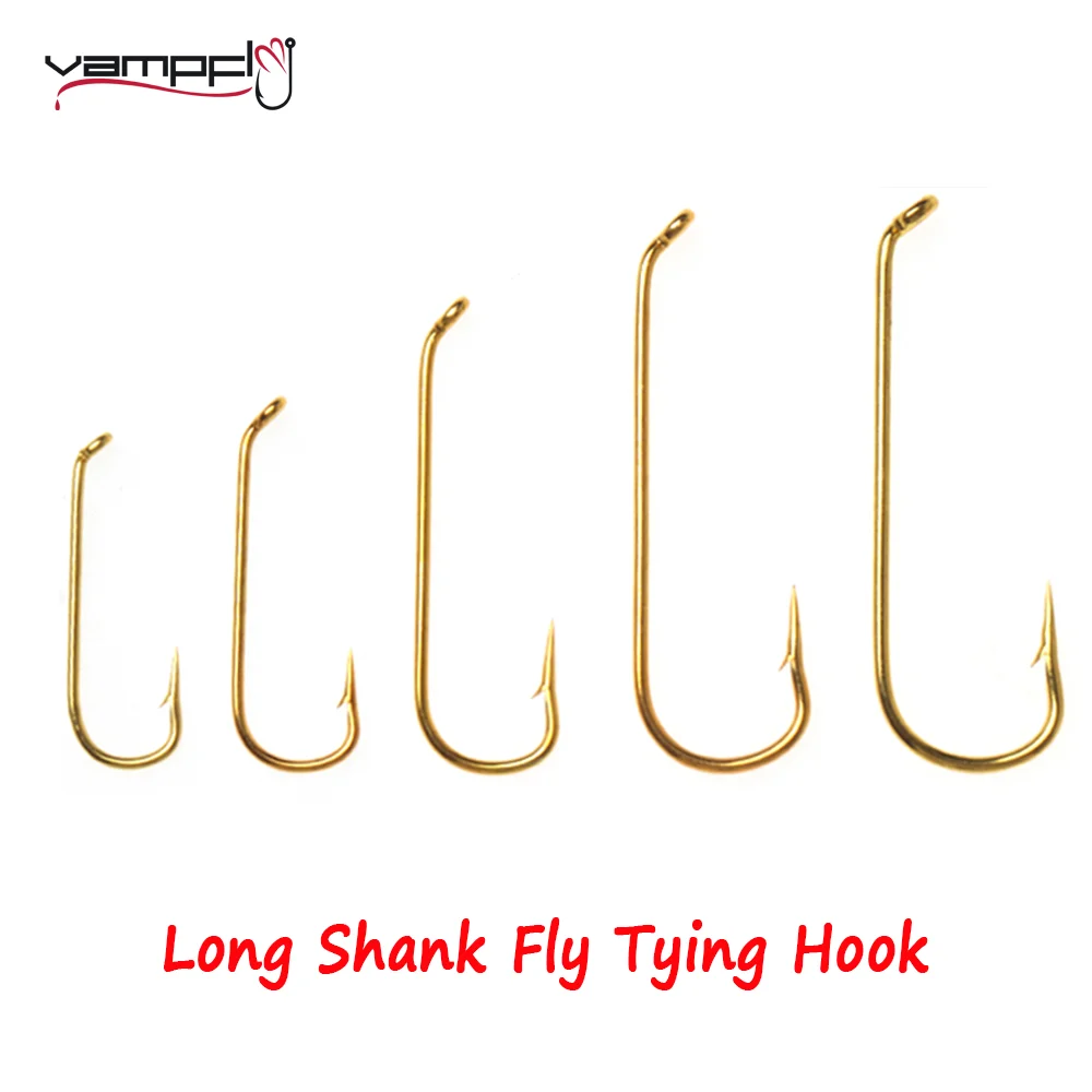 

Vampfly 50pcs Aberdeen Long Shank Fly Fishing Hook High Carbon Steel Fly Tying Hook for Woolly Bugger Streamer Zonker Flies